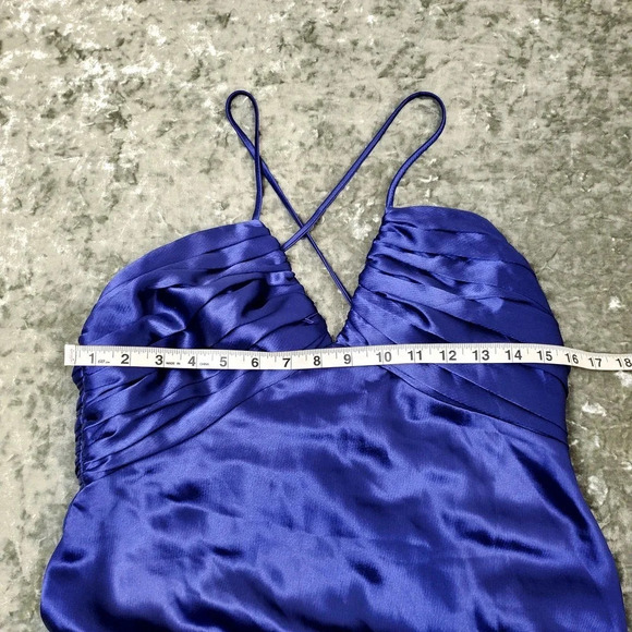 A.B.S. by Allen Schwartz Purple Satin Maxi Formal Dress - Picture 3 of 9